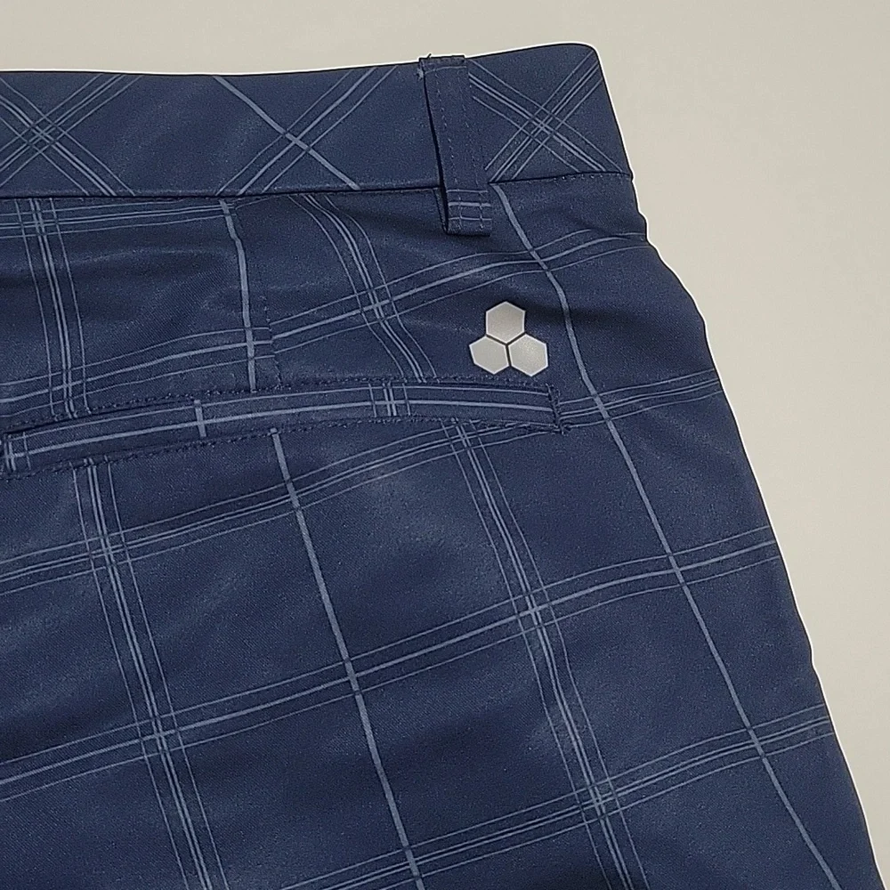 Tek Gear Blue Checkered Men's Golf Shorts Sz 34